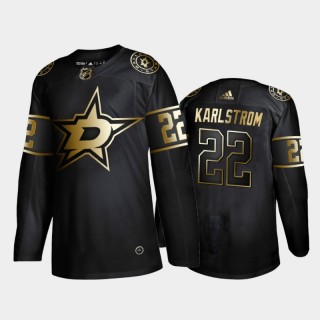 Dallas Stars Fredrik Karlstrom #22 Authentic Golden Edition Black Jersey