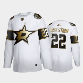 Dallas Stars Fredrik Karlstrom #22 Authentic Golden Edition White Jersey