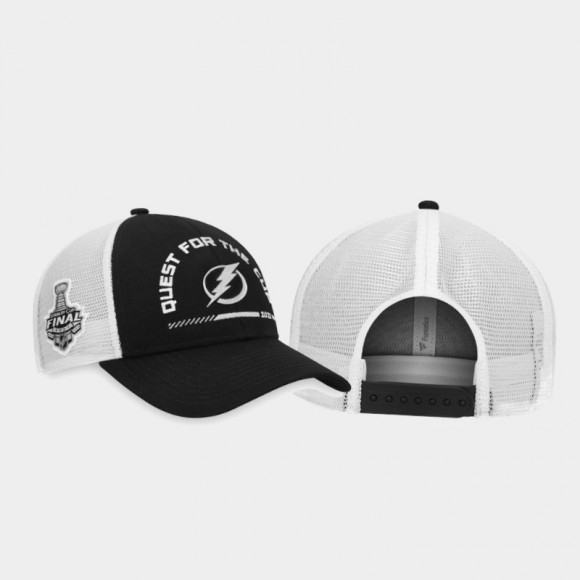 Men Tampa Bay Lightning Trucker Adjustable 2021 Stanley Cup Final Black Hat