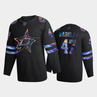 Men Dallas Stars Alexander Radulov #47 Iridescent Holographic Black Authentic Jersey