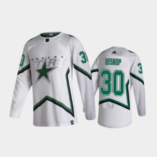 Men's Dallas Stars Ben Bishop #30 Reverse Retro 2020-21 White Authentic Jersey