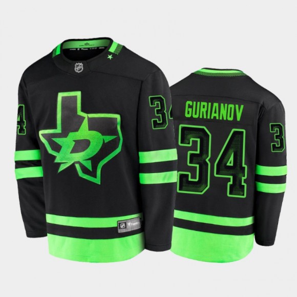 Dallas Stars Denis Gurianov #34 Alternate Black 2020-21 Blackout Jersey