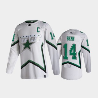 Men's Dallas Stars Jamie Benn #14 Reverse Retro 2020-21 White Authentic Jersey