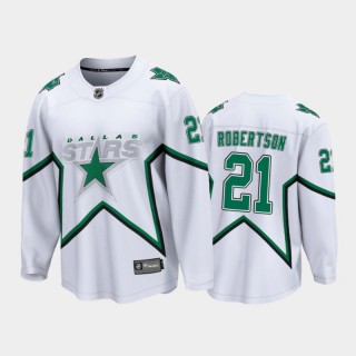 Men's Dallas Stars Jason Robertson #21 Reverse Retro White 2021 Jersey