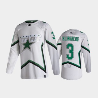 Men's Dallas Stars John Klingberg #3 Reverse Retro 2020-21 White Authentic Jersey