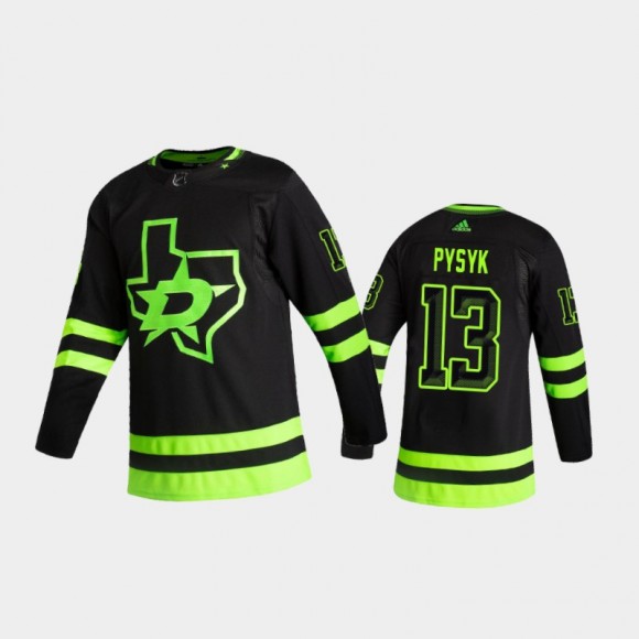 Men's Dallas Stars Mark Pysyk #13 Alternate Black 2020-21 Blackout Authentic Jersey