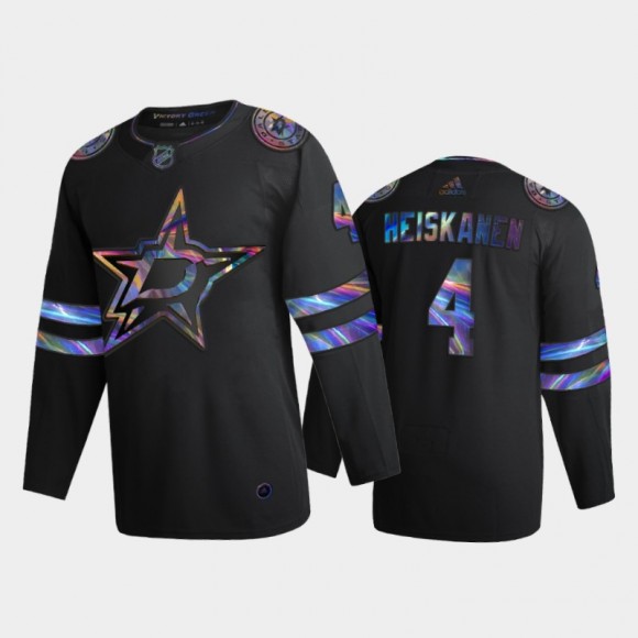 Men Dallas Stars Miro Heiskanen #4 Iridescent Holographic Black Authentic Jersey