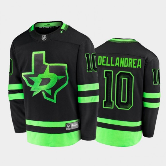 Men's Dallas Stars Ty Dellandrea #10 Alternate Black 2020-21 Blackout Jersey