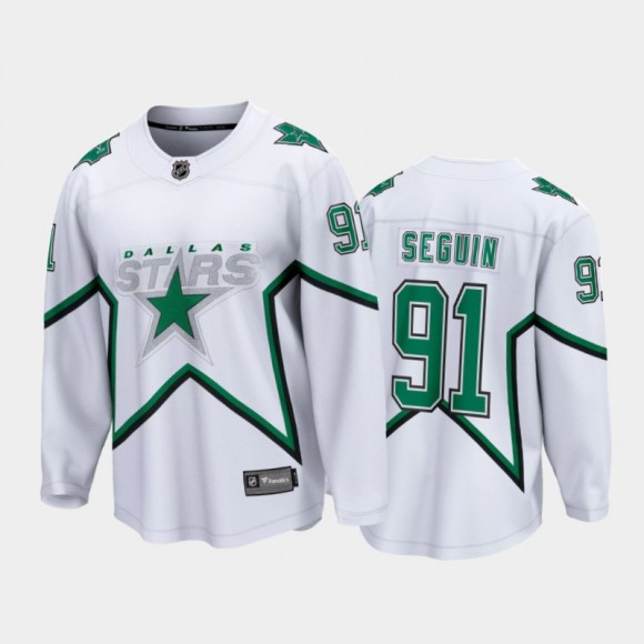 Men's Dallas Stars Tyler Seguin #91 Reverse Retro White 2020-21 Breakaway Player Jersey