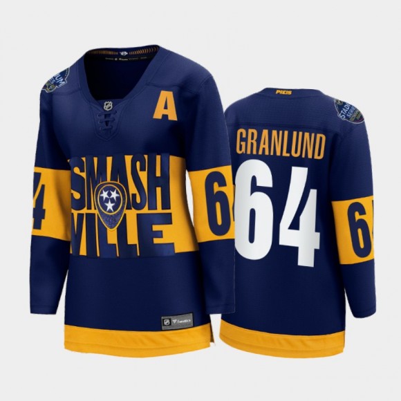 Nashville Predators Mikael Granlund 2022 Stadium Series Women Navy Jersey Fanatics