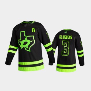 Dallas Stars John Klingberg #3 Alternate Black 2020-21 Blackout Authentic Jersey