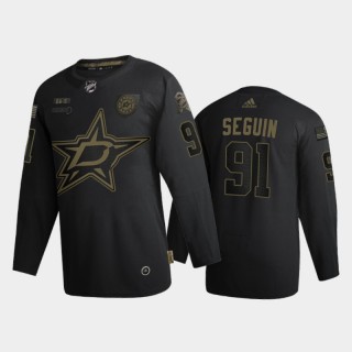 Men Dallas Stars Tyler Seguin #91 2020 Veterans Day Authentic Black Jersey