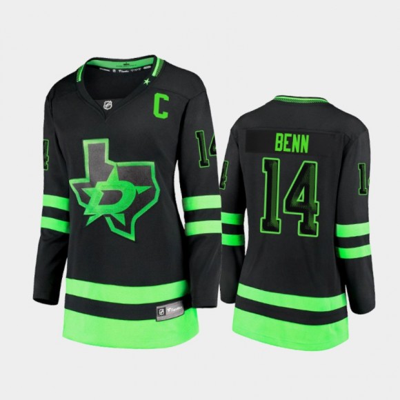 Women's Dallas Stars Jamie Benn #14 Alternate Blackout Premier Breakaway Jersey - Black