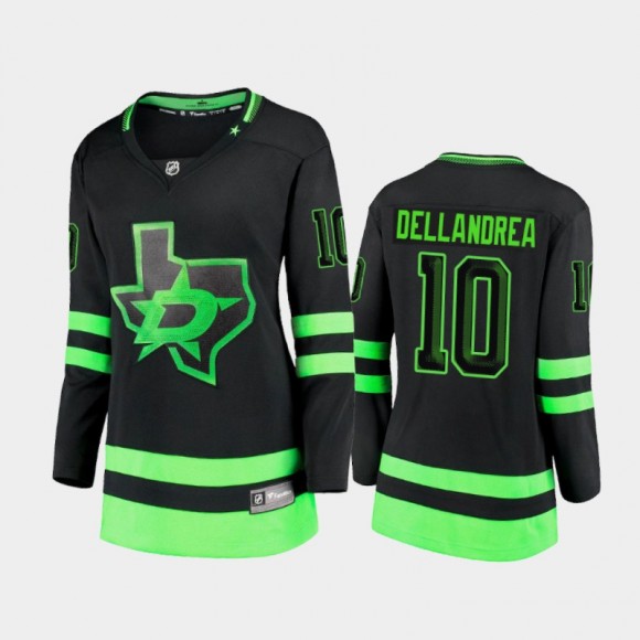 2020-21 Women's Dallas Stars Ty Dellandrea #10 Alternate Blackout Premier Breakaway Jersey - Black