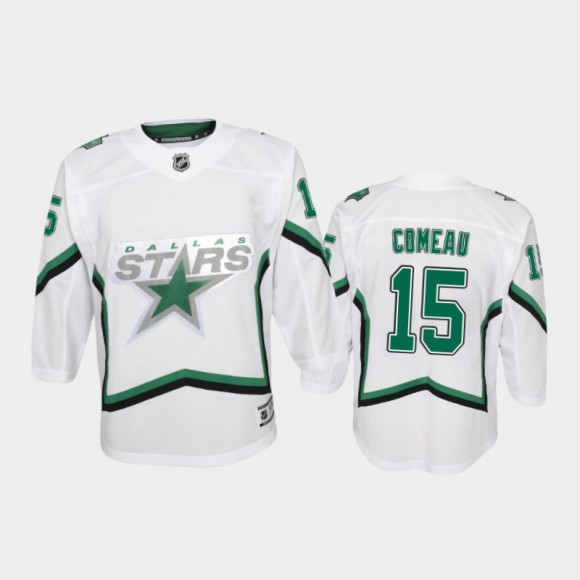 Youth Dallas Stars Blake Comeau #15 Reverse Retro 2020-21 Special Edition Replica White Jersey