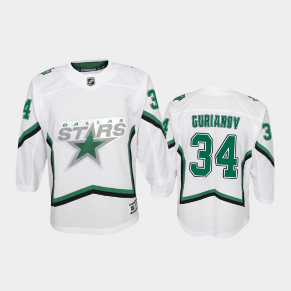 Youth Dallas Stars Denis Gurianov #34 Reverse Retro 2020-21 Special Edition Replica White Jersey