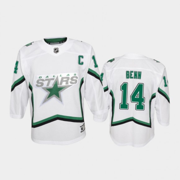 Youth Dallas Stars Jamie Benn #14 Reverse Retro 2020-21 Special Edition Replica White Jersey