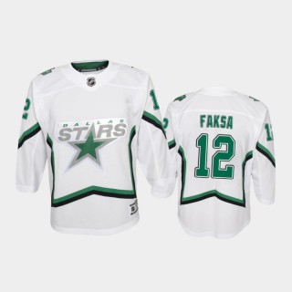 Youth Dallas Stars Radek Faksa #12 Reverse Retro 2020-21 Special Edition Replica White Jersey